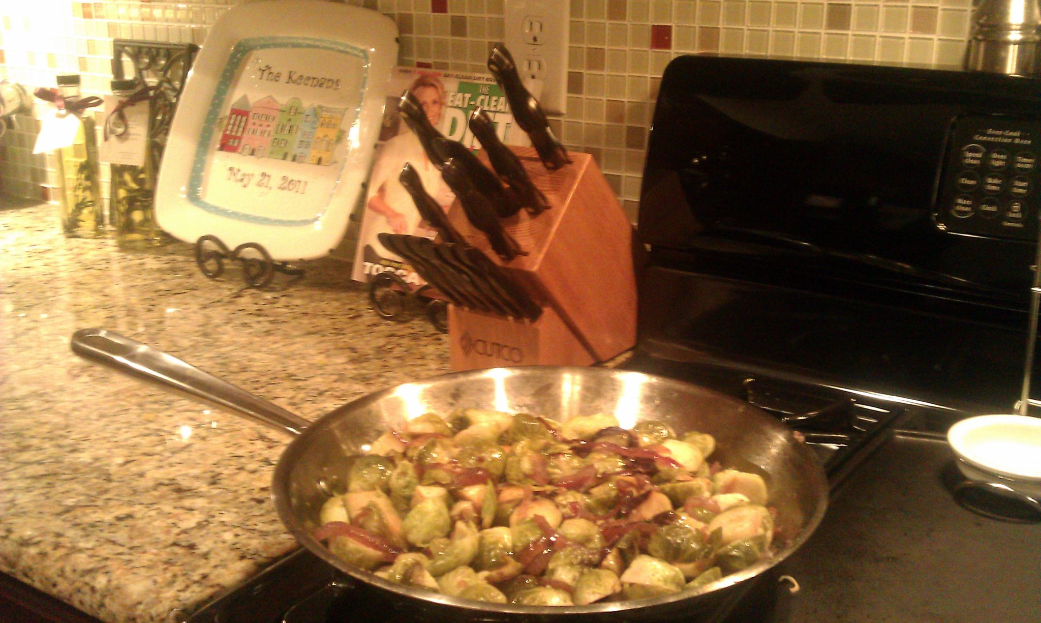 Brussels Sprouts with Carmelized Onions and Pistachios