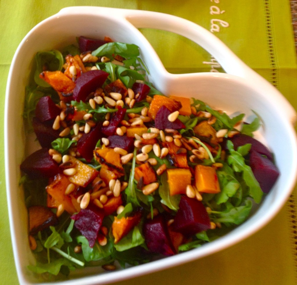 Recipe: Butternut, beetroot, rocket and pine nut salad