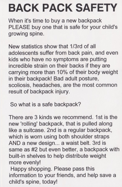 backpack safety